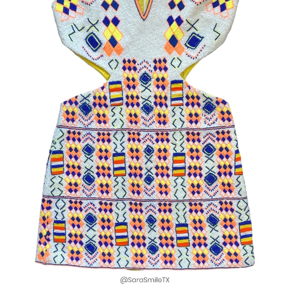 PIA PAURO Designer Colorful Hand Beaded Cutout Sleeveless Mini Dress - NWT - Picture 7 of 16
